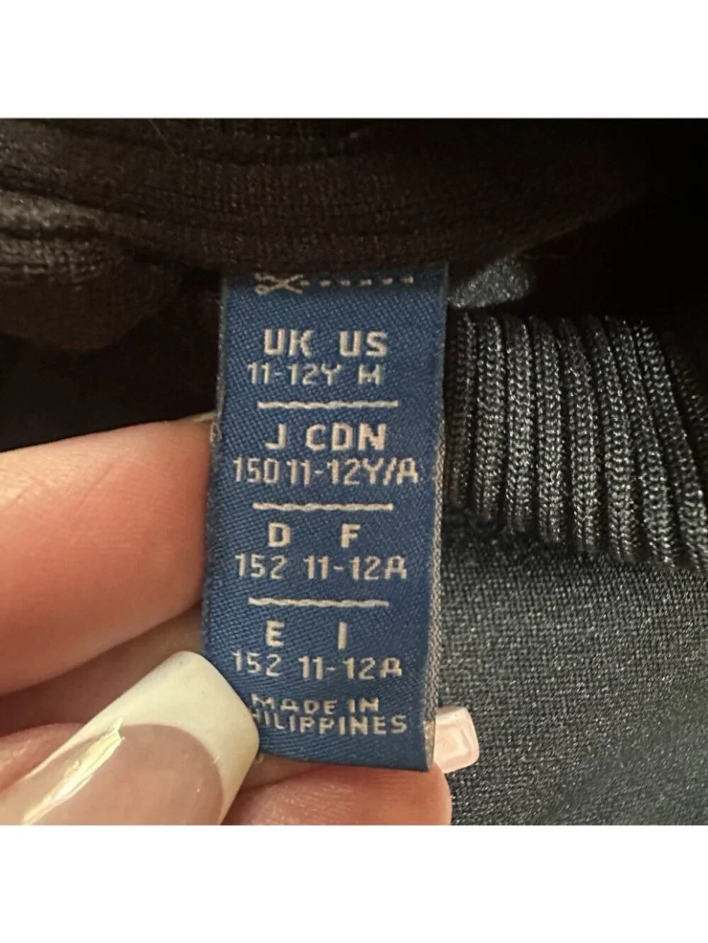 Adidas Track Jacket Girls Medium (11-12) Black With White Stripes Full Zip - Picture 5 of 12